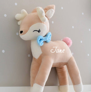 Plush Deer met blauwe strik