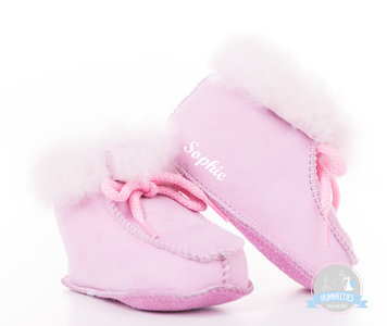 Babyslofjes BABYROSE met naam (maat 15 t/m 20)