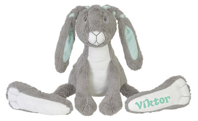 Grey Rabbit Twine konijn met naam (Groot)  No. 3
