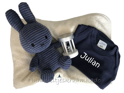 Kraammand Nijntje miffy streepjes blauw