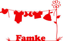 Waslijn Famke (Geboortesticker met naam)