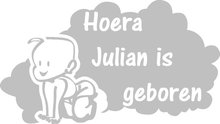 BabyWolk Julian (Geboortesticker met naam)