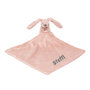 Old pink Rabbit Richie met doek met naam 